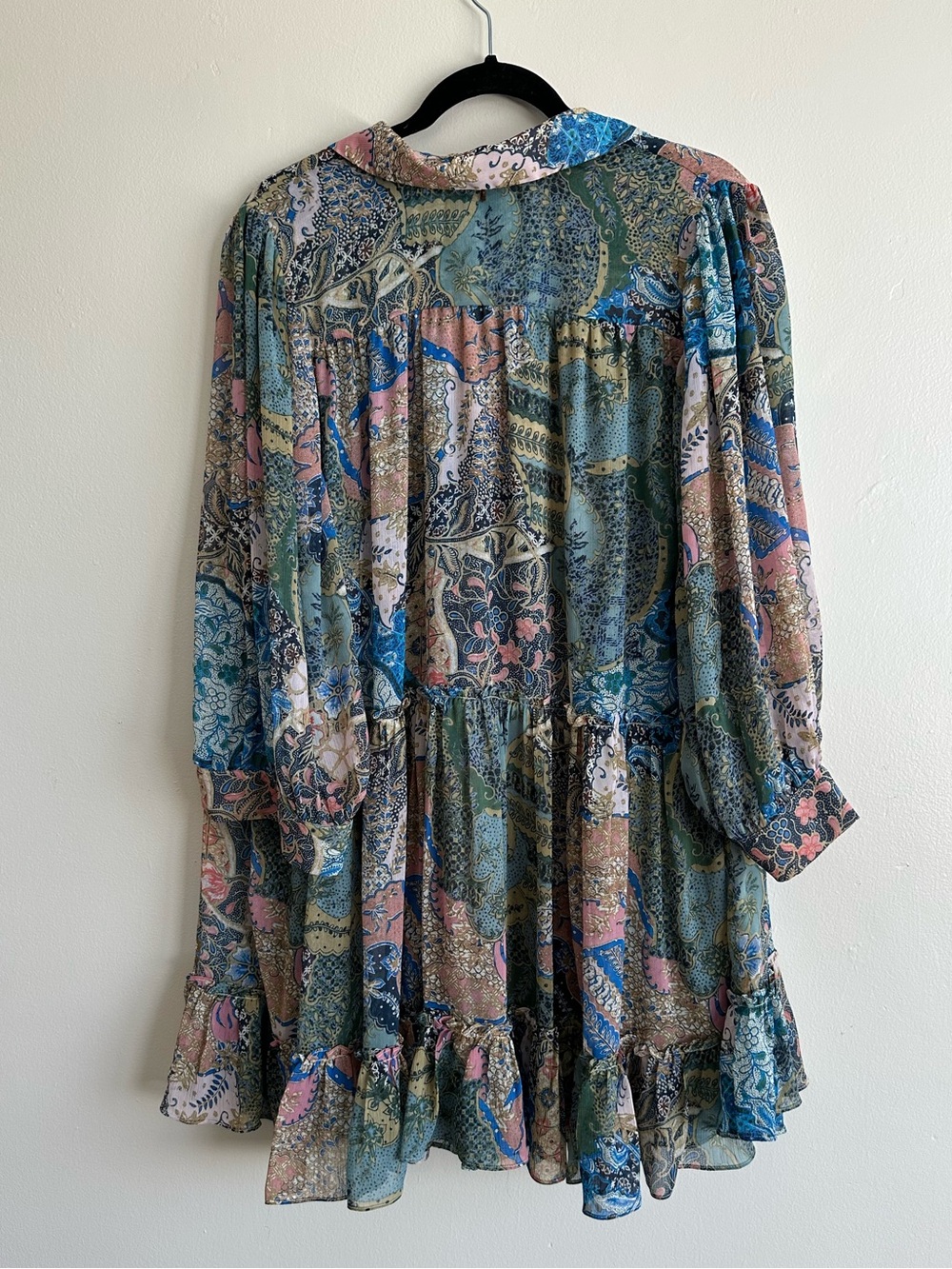 MISA Los Angles Mita Dress in patchwork Batik Size L - Picture 4 of 8